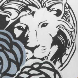 Versus Versace White Lion Print Cotton Crew Neck Half Sleeve T-Shirt L