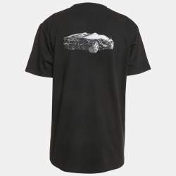 Vetements Black Super Car Print Cotton Crew Neck Oversized T-Shirt S