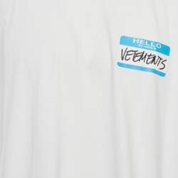 Pre Owned Vetements Limited Edition Unisex White Printed Jersey Oversized T-Shirt M