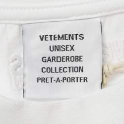 Pre Owned Vetements Limited Edition Unisex White Printed Jersey Oversized T-Shirt M