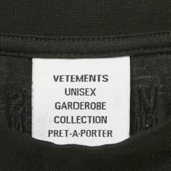 مملوكة مسبقًا Vetements Limited Edition Unisex Black Printed Jersey Oversized T-Shirt M