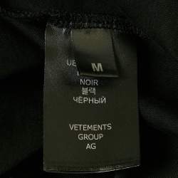 مملوكة مسبقًا Vetements Limited Edition Unisex Black Printed Jersey Oversized T-Shirt M