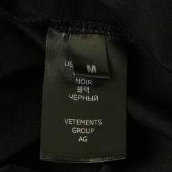 مملوكة مسبقًا Vetements Limited Edition Unisex Black Printed Jersey Oversized T-Shirt M