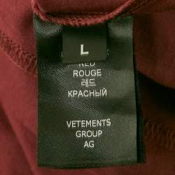 مملوكة مسبقًا سويت شيرت فيتمنتس للجنسين جيرسي مطبوع خمري كبير