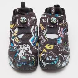 Vetements x Reebok Black Graffiti Fabric Instapump Fury Sneakers Size 40