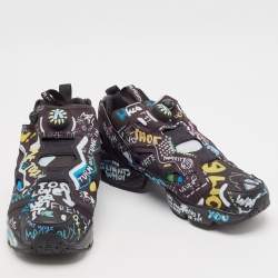 Vetements x Reebok Black Graffiti Fabric Instapump Fury Sneakers Size 40