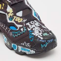 Vetements x Reebok Black Graffiti Fabric Instapump Fury Sneakers Size 40