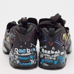 Vetements x Reebok Black Graffiti Fabric Instapump Fury Sneakers Size 40
