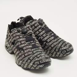 Pre Owned Vetements x Reebok Black/Grey Monogram Canvas Instapump Fury Sneakers Size 42.5