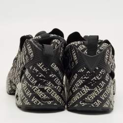 Pre Owned Vetements x Reebok Black/Grey Monogram Canvas Instapump Fury Sneakers Size 42.5