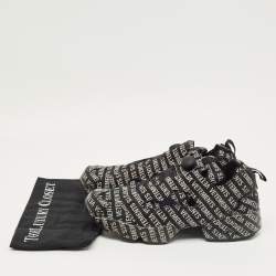 Pre Owned Vetements x Reebok Black/Grey Monogram Canvas Instapump Fury Sneakers Size 42.5