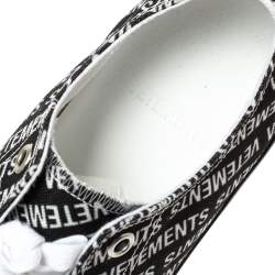 Vetements Black/White Logo Print Canvas Low Top Sneakers Size 42