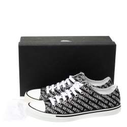 Vetements Black/White Logo Print Canvas Low Top Sneakers Size 42