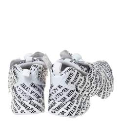Vetements x Reebok White/Black Monogram Nylon And Fabric Instapump Fury Sneakers Size 42