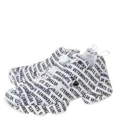 Vetements x Reebok White/Black Monogram Nylon And Fabric Instapump Fury Sneakers Size 42