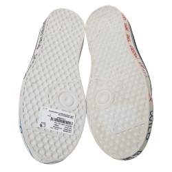 Pre Owned Vetements White Graffiti Canvas Low Top Lace Up Sneakers Size 41