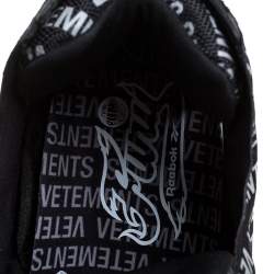 Pre Owned Vetements x Reebok Black/White Monogram Nylon And Fabric Instapump Fury Sneakers Size 44.5