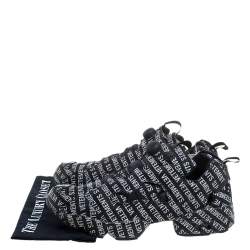 Pre Owned Vetements x Reebok Black/White Monogram Nylon And Fabric Instapump Fury Sneakers Size 44.5