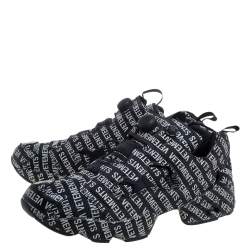 Pre Owned Vetements x Reebok Black/White Monogram Nylon And Fabric Instapump Fury Sneakers Size 44.5