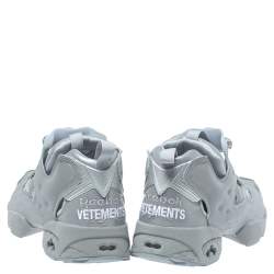 Pre Owned Vetemens + Reebok Grey Reflective Fabric Instapump Fury 3M Sneakers Size 45