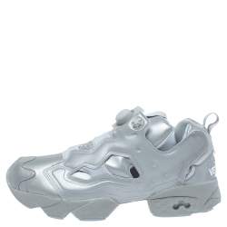Pre Owned Vetemens + Reebok Grey Reflective Fabric Instapump Fury 3M Sneakers Size 45