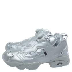 Pre Owned Vetemens + Reebok Grey Reflective Fabric Instapump Fury 3M Sneakers Size 45