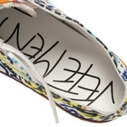 Vetements Multicolor Graffiti Canvas Low Top Lace Up Sneakers Size 41
