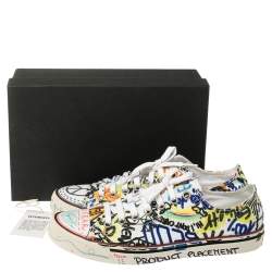 Vetements Multicolor Graffiti Canvas Low Top Lace Up Sneakers Size 41
