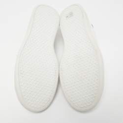 Pre Owned Vetements White Perforated Logo Leather Low Top Sneakers Size 45