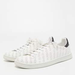 Pre Owned Vetements White Perforated Logo Leather Low Top Sneakers Size 45