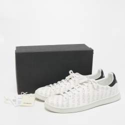 Pre Owned Vetements White Perforated Logo Leather Low Top Sneakers Size 45