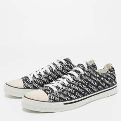 Vetements Black/White Logo Print Canvas Low Top Sneakers Size 44