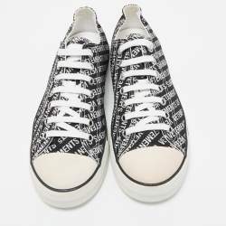 Vetements Black/White Logo Print Canvas Low Top Sneakers Size 44