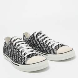 Vetements Black/White Logo Print Canvas Low Top Sneakers Size 44