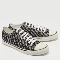 Vetements Black/White Logo Print Canvas Low Top Sneakers Size 43