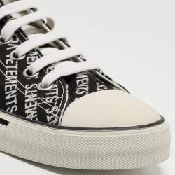 Vetements Black/White Logo Print Canvas Low Top Sneakers Size 43