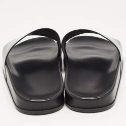 Vetements Black Leather Logo Flat Slides Size 43