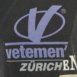 Pre Owned Vetements Black Printed Jersey Reconstructed Zürich T-Shirt S