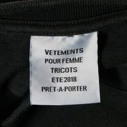 Pre Owned Vetements Black Printed Jersey Reconstructed Zürich T-Shirt S