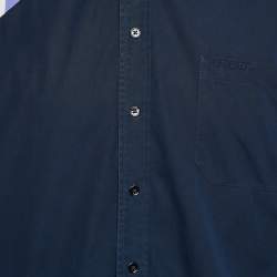 Pre Owned Vetements Blue Cotton Cut-Up Oversized Shirt S