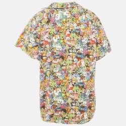 Pre Owned Vetements Multicolor Cartoon Print Cotton Shirt S