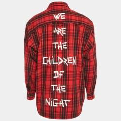 Pre Owned قميص فيتمونت قطن أحمر/أسود بمربعات حمراء مطبوع مقاس صغير جدًا