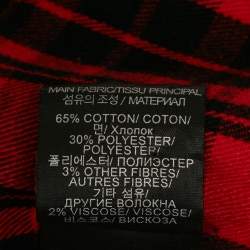 Pre Owned قميص فيتمونت قطن أحمر/أسود بمربعات حمراء مطبوع مقاس صغير جدًا