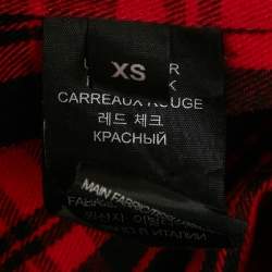 Pre Owned قميص فيتمونت قطن أحمر/أسود بمربعات حمراء مطبوع مقاس صغير جدًا