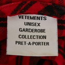 Pre Owned قميص فيتمونت قطن أحمر/أسود بمربعات حمراء مطبوع مقاس صغير جدًا