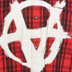 Pre Owned قميص فيتمونت قطن أحمر/أسود بمربعات حمراء مطبوع مقاس صغير جدًا