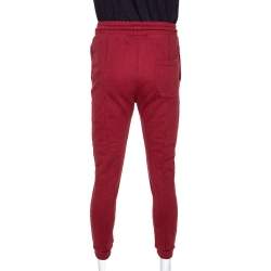 Vetements Brick Red Cotton Embroidered Logo Detail Track Pants M 