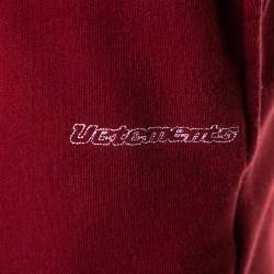 Vetements Brick Red Cotton Embroidered Logo Detail Track Pants M 