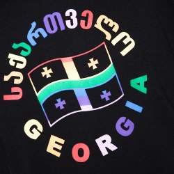 Vetements Black Cotton Rainbow Georgia Flag Print T Shirt S