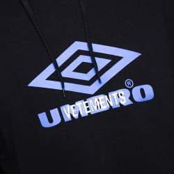 Vetements X Umbro Black Logo Print Cotton Oversized Hoodie S